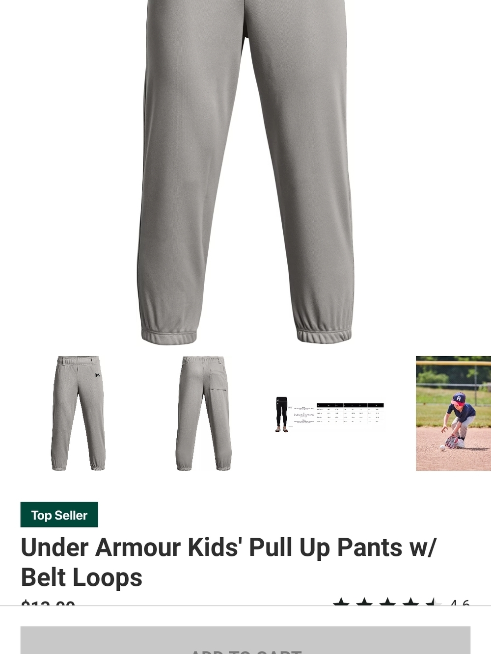 Under Armour Kids' Pull Up Pants with Belt Loops - Gray